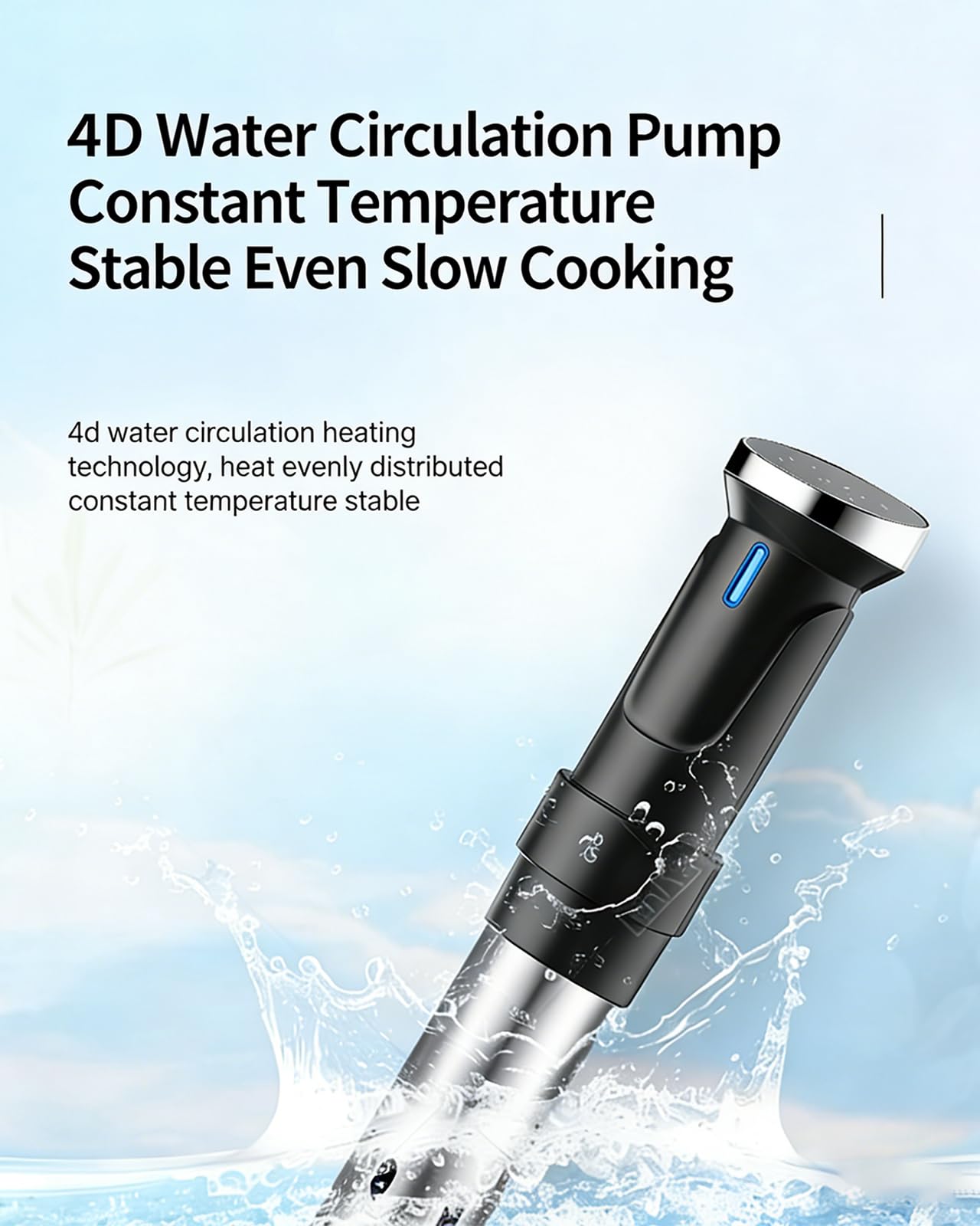 Machine Sous Vide 1100 W, Bain-marie À Circulation D'immersion Thermique avec Panneau de Commande À Écran Tactile, Protection de Sécurité Complète, Contrôle Wifi, Cuisinière de Précision pour Maison