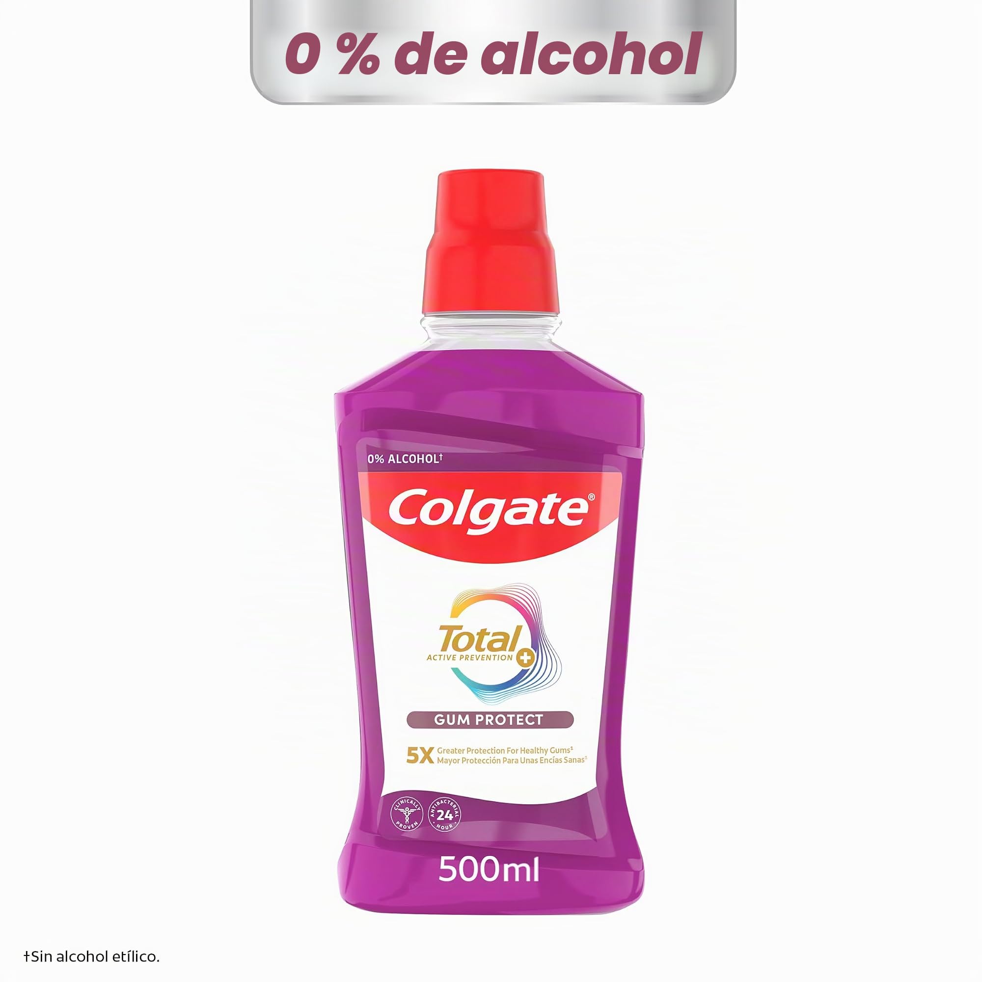 Enjuague Colgate Total Advanced Encías Sanas Menta Suave Pack 12 x 500ml | Protección Antibacteriana Ininterrumpida* | 5 Veces Mayor Protección de las Encías** | 0% alcohol***