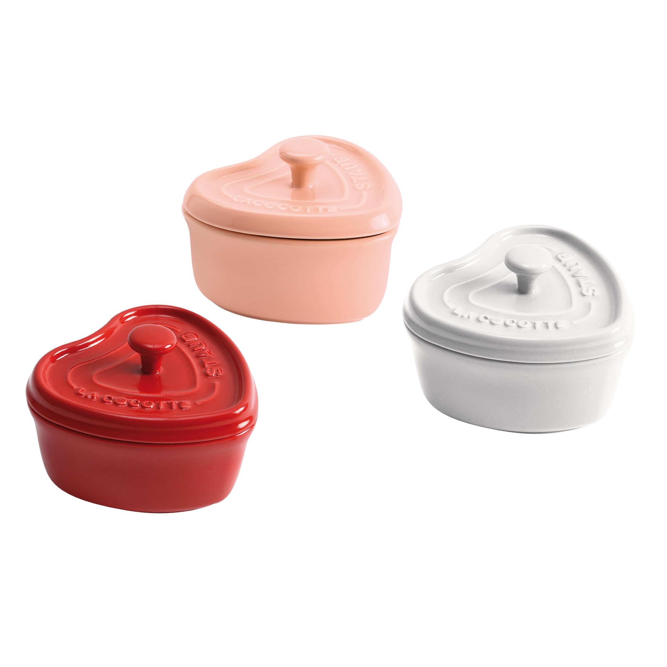 STAUB ハートココット Heart Cocotte 20cm Cherry Amazon.com: Staub Ceramic 3-pc Mini Heart Cocotte Set - Cherry