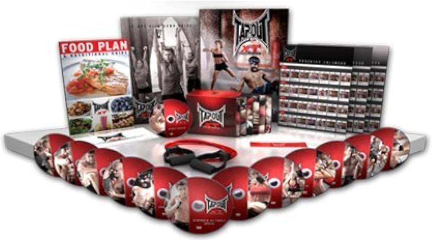 Tapout XT Workout DVD Set with MMA Home Fitness Trainer Program P90X Tony Horton Insanity Shaun T with UFC Fighters Diet Health Weight Loss Plan As Seen On TV Work Out Program