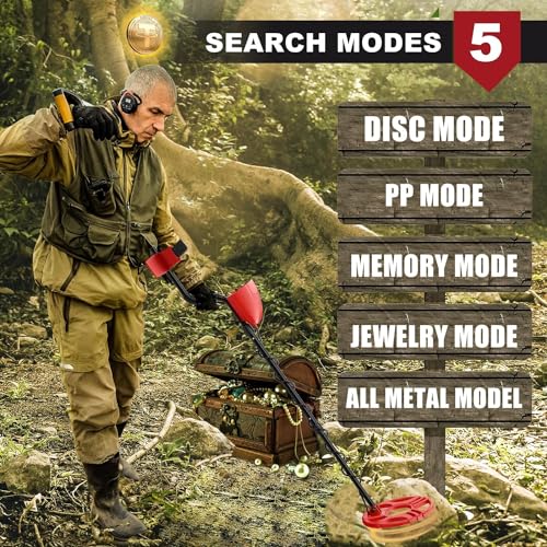 Metal Detectors for Adults Waterproof - Professional Higher Accuracy Gold Detector with LCD Display，5 Mode，Advanced DSP Chip 12" Coil Metal Detectors - R3040 - Thumbnail 4
