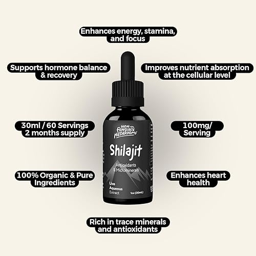 Miniatura 4 de Pure American Shilajit Extracto de tintura de 1.0 fl oz (60 porciones)  Gotas líquidas Shilajit 100% orgánicas con 78% más de ácido fúlvico  Gotas