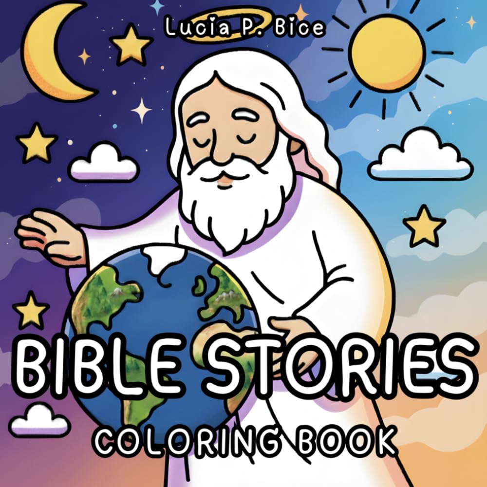 Bible Stories Coloring Book: Big and Simple Old and New Testament Scenes for Kids, Teens and Adults