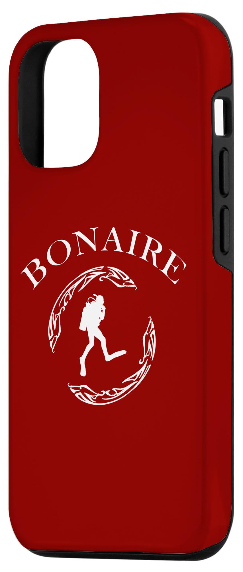 iPhone 13 Vintage Tribal Bonaire Scuba Diver Case - Image 2