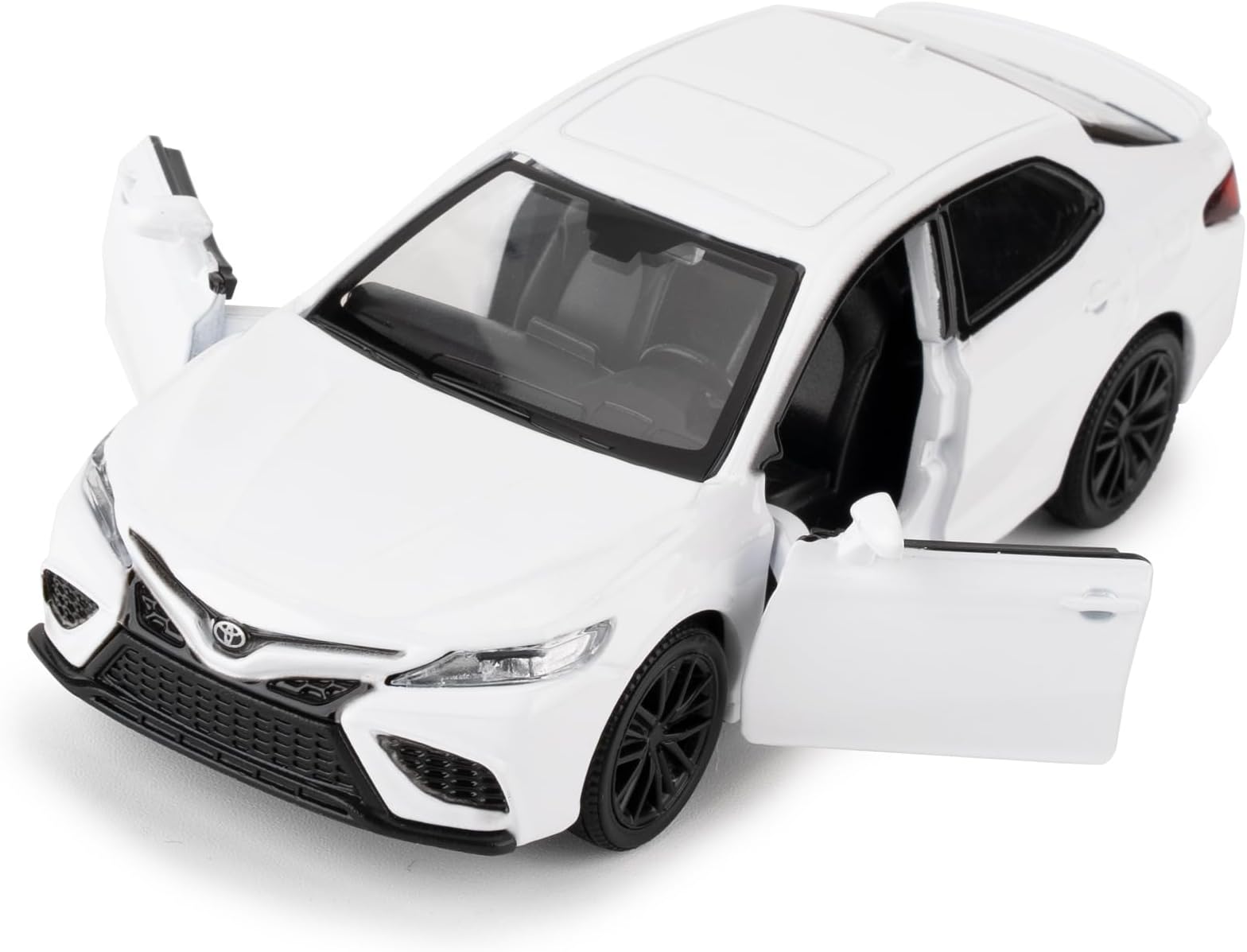 1:36 Camry XSE Car Model, Diecast Pull Back Model Toy Car, Doors Open, Collection Kids Toy for Aged 3 and up, Gift White