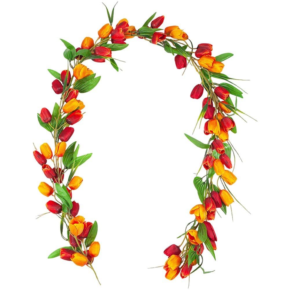Simulation de tulipe en rotin flexible 2m pour arche extérieure et porte