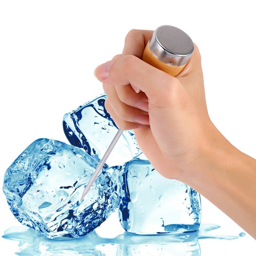 Ice Pick Ice Punch Kitchen Tool Portable Ice Crusher Bar Accessory For Home Bar Restaurant Use With Wooden Handle GLOGLOW Ice Pick