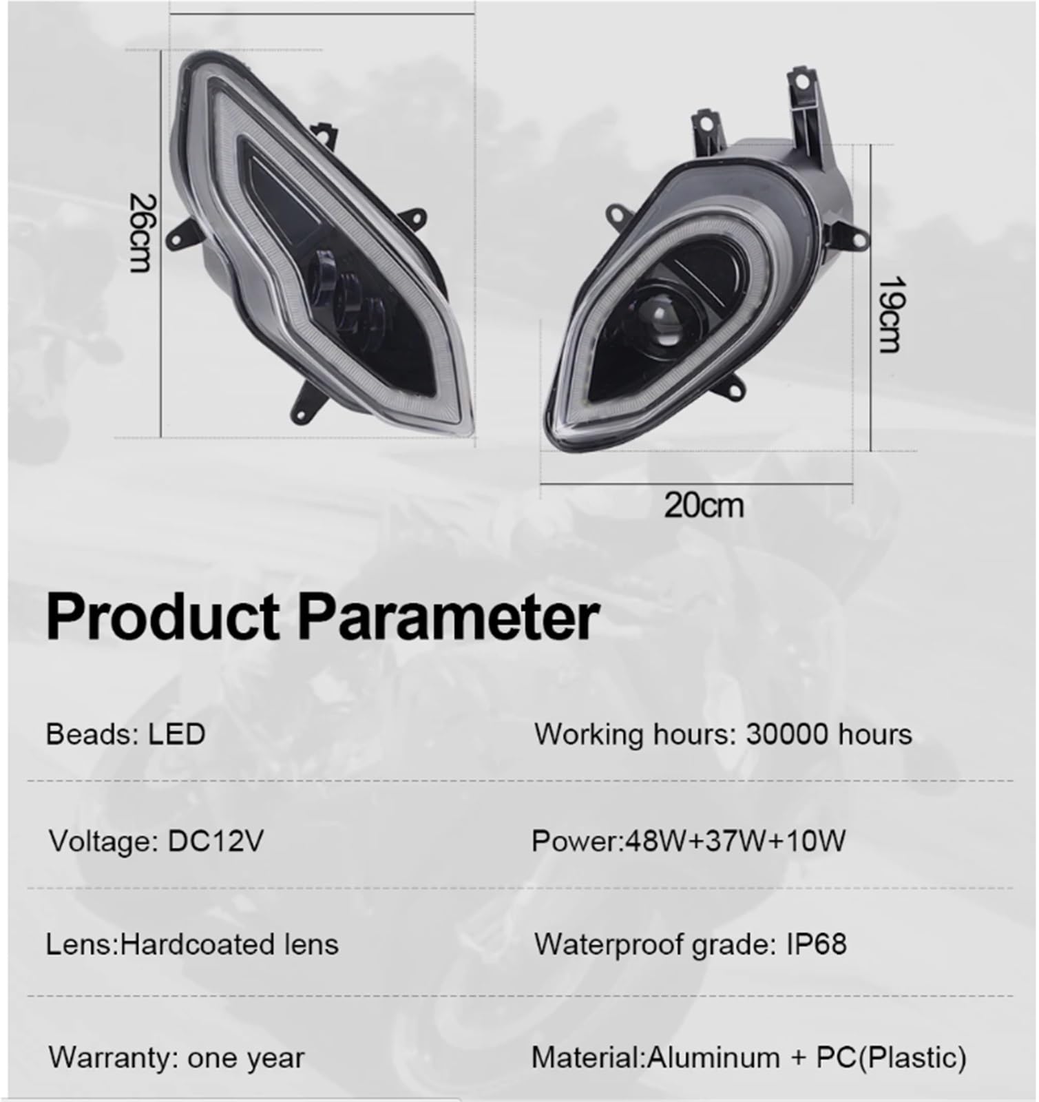 Faro Anteriore Moto per BMW per S1000RR 2015 2016 2017 2018 Moto LED Angelo Halo Faro di Montaggio