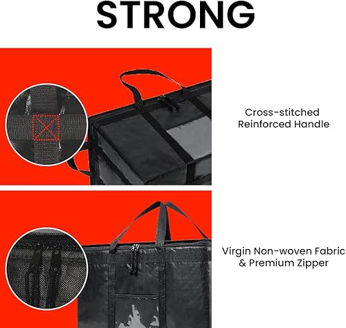 Miniatura 5 de NZ home PRO 3XL - Bolsa aislante para entrega de alimentos y compras de comestibles con parte superior con cremallera, color azul (paquete de 1)