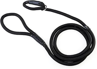 VILLCASE Pet Dog Nylon Adjustable Loop Training Leash Slip Lead Traction Rope for Small Medium and Large Dogs 1.5m (Black)