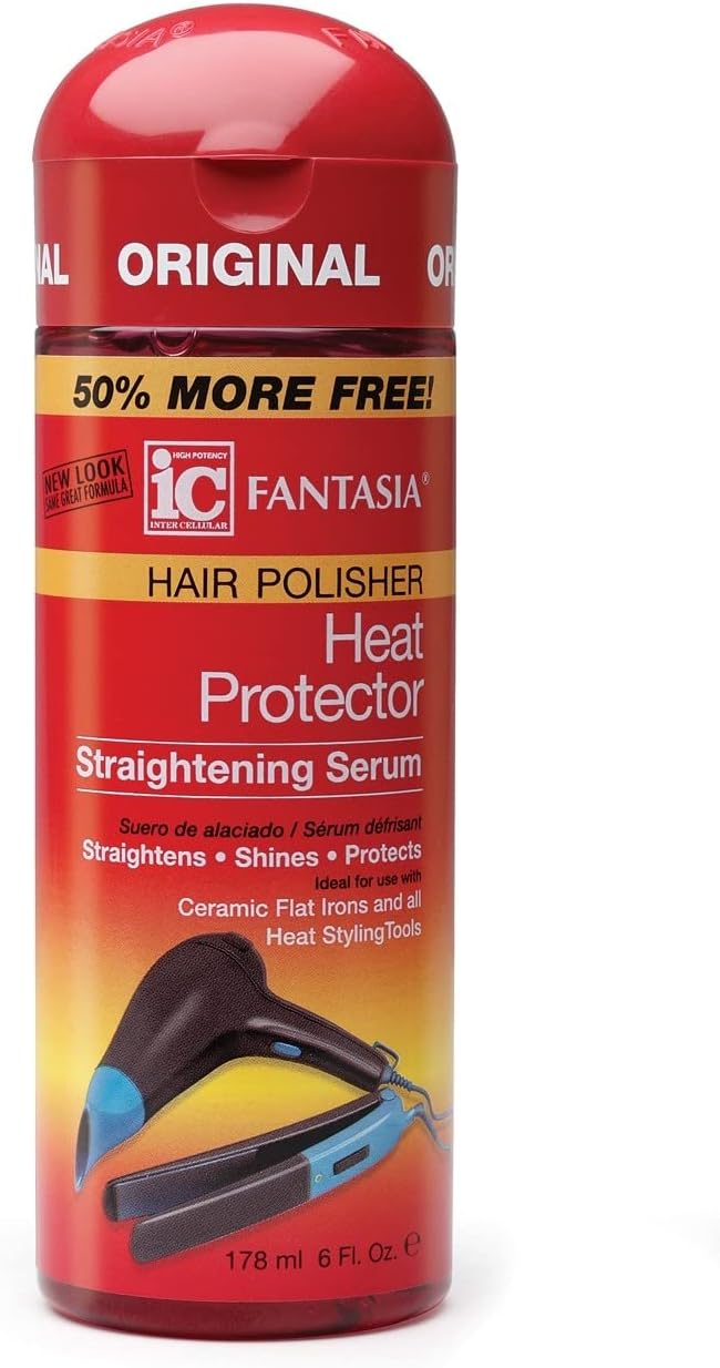 Fantasia High Potency IC Heat Protector Straightening Serum, Hair Polisher, 6 oz.