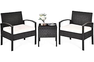 DORTALA 3-Piece Heavy Duty Patio Chairs Set: Certified for 300-500 lb Capacity