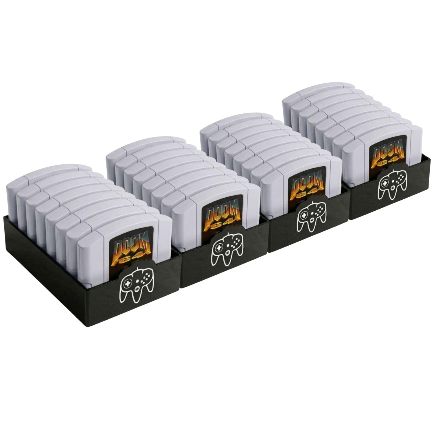 Skywin N64 Game Storage, Durable Polyethylene N64 Game Holder - 4 Pack