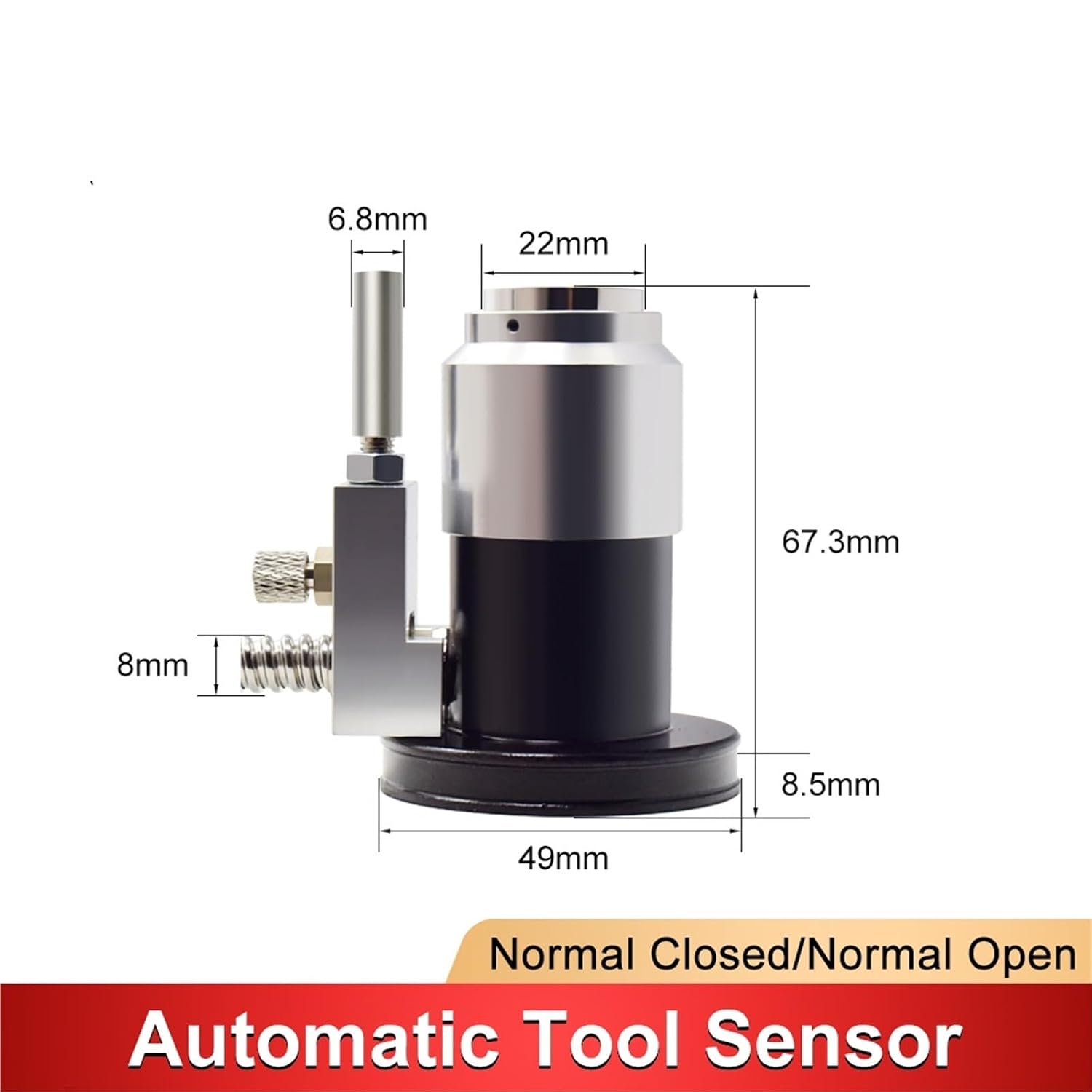 Automatic Tool Sensor Z Axis Probe Sensor 4 Wires for CNC Router Milling Engraving Machine Touch Press Setting Gauge Accessory(Normal Open)