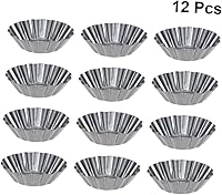 Vista 4 de FUOYLOO 12 moldes para tartaletas para hornear huevos, mini moldes de tarta de huevo de 2 pulgadas para hornear moldes de tartaleta mini molde