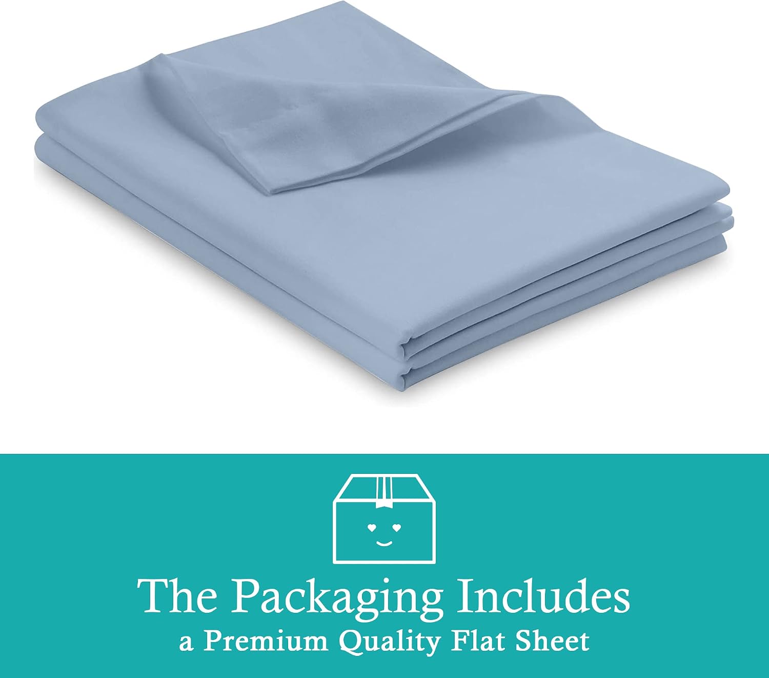 Oversized Queen Sky Blue Flat Sheet 600 Thread Count 100% Egyptian Cotton 1 Piece Flat Sheet Soft & Silky Cool Luxury Sateen Weave for Home & Hotel Oversize