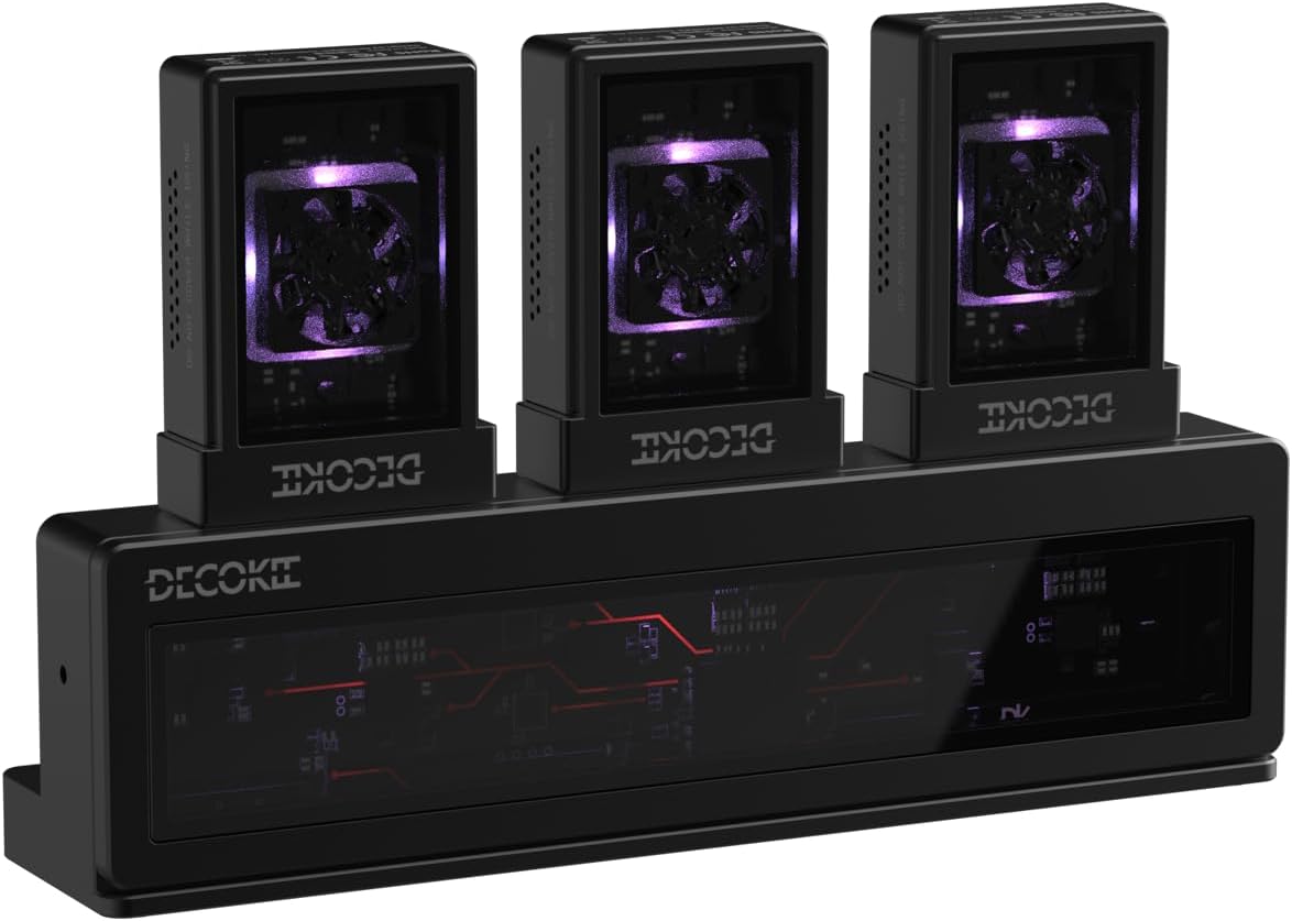 DK-Station M.2 NVMe SSD Enclosure Hub, DK-Disk (SSD Enclosure) 3X, DK-HUB 1X, USB 3.2 Gen2 10Gbps, RGB LED (Black)