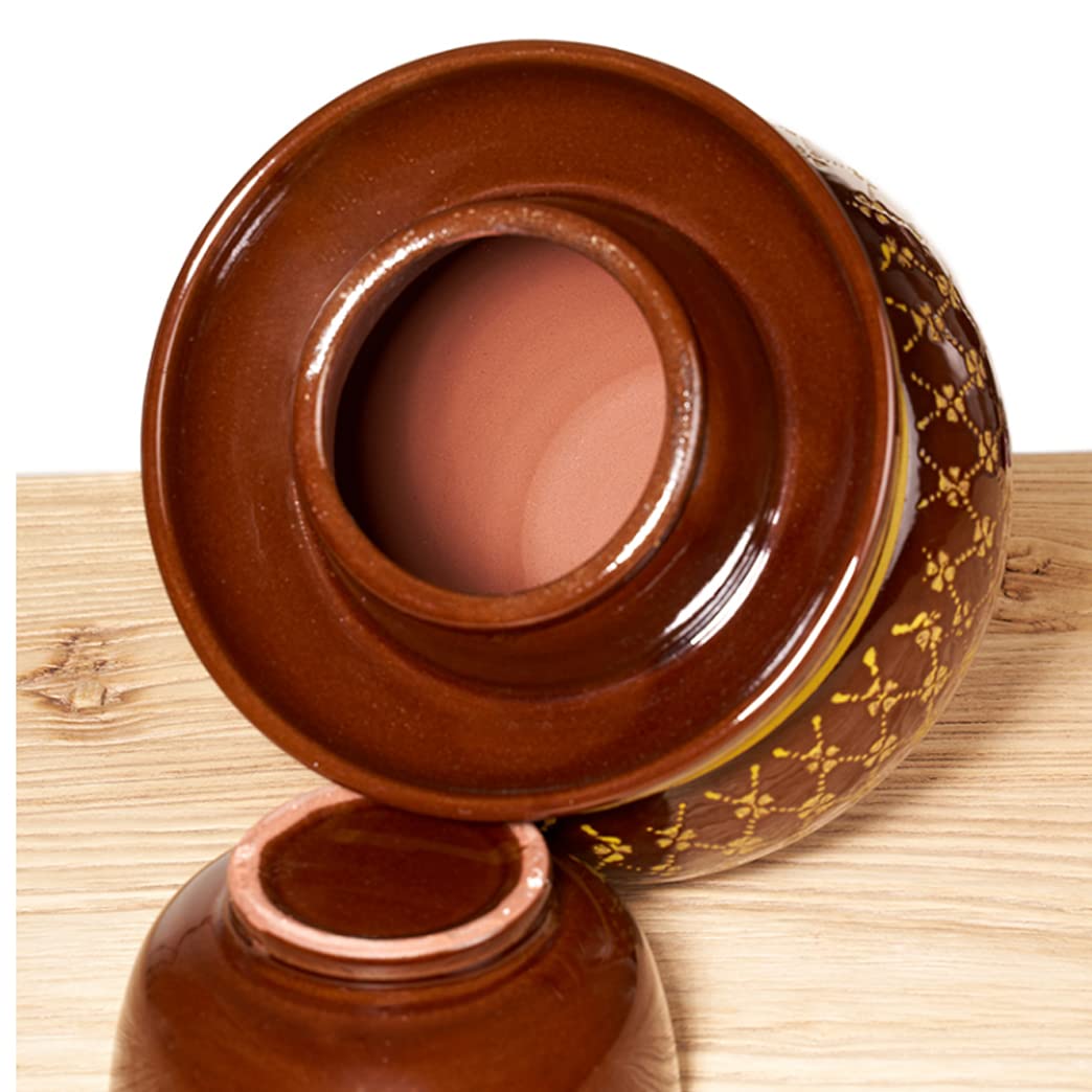 Frascos de cerámica para encurtidos, Recipiente de cerámica Tradicional China con Tapa(7KG)