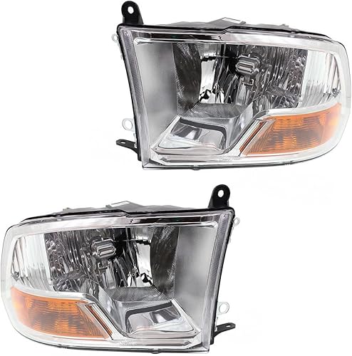 KarParts360 Para Dodge Ram 25003500 2010 2011 2012 Conjunto de faros delanteros del conductor y del pasajero, par Reemplazo para CH2502217,