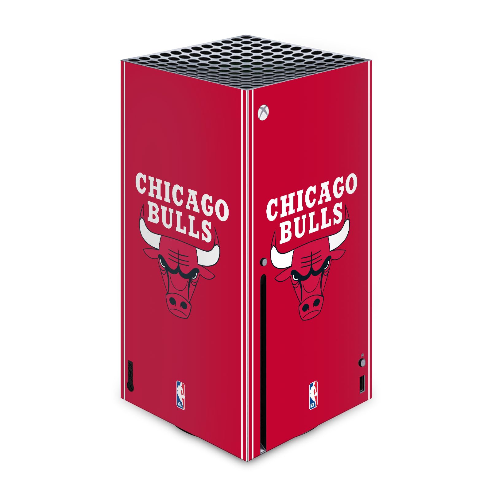 Design Chicago Bulls rouge peau vinyle Xbox Series X logo NBA authentique - 8