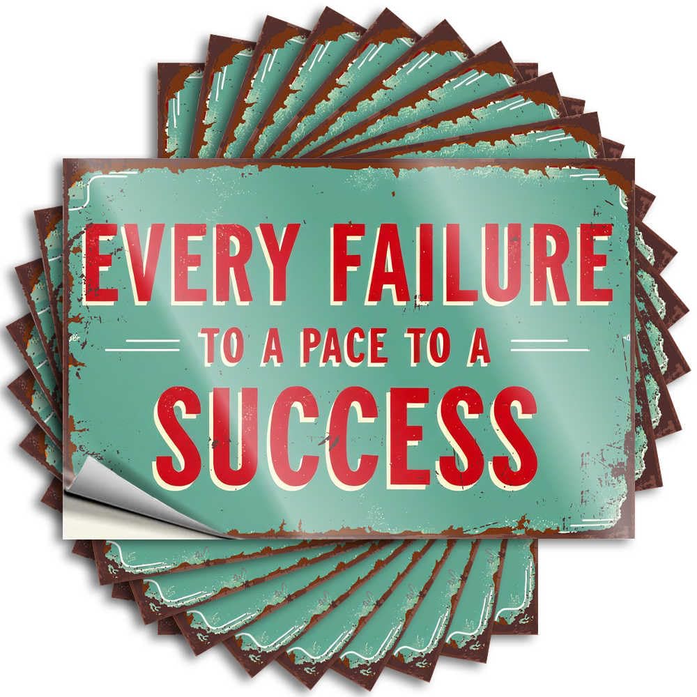 Every Failure: A Pathway to Success Motivational Sign Home Gifts Funny - Quote Cover Waterproof Decal(8X12CM)