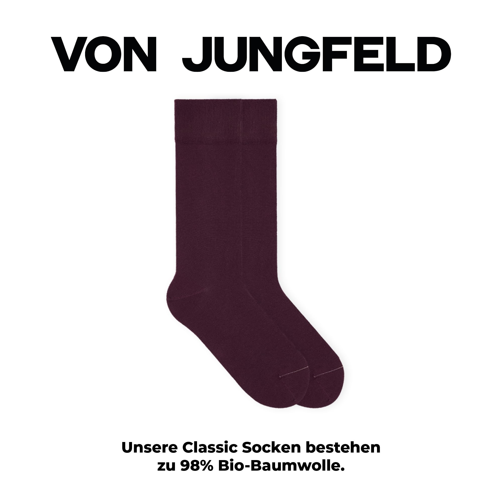 von Jungfeld - 3er Set Classic Socken für Damen & Herren Gr. 39-46 - Hochwertige Socken aus Bio-Baumwolle in verschiedenen Farben