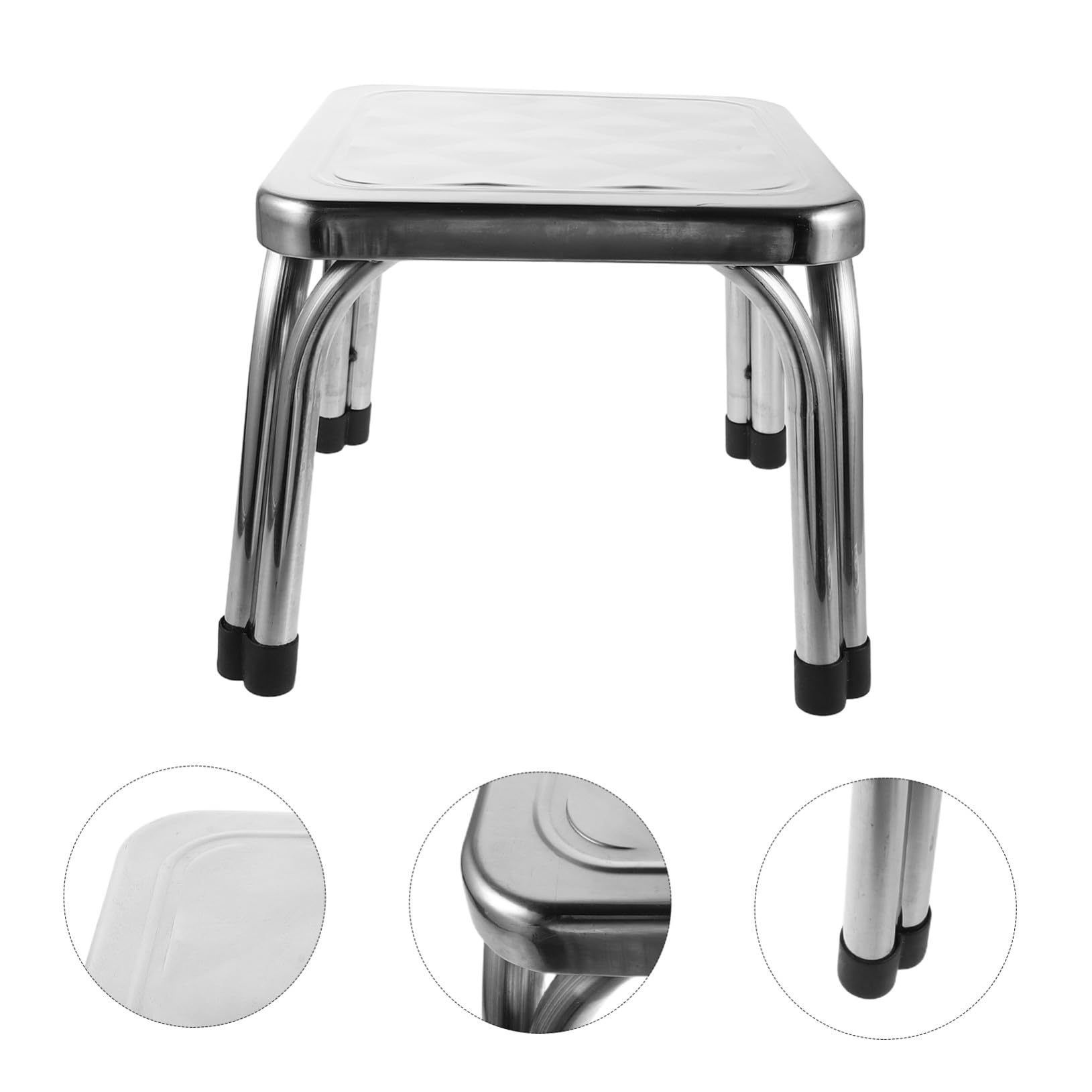 Ipetboom Taburete de Baño de Acero Inoxidable Resistente y Antideslizante, Banco Compacto para Ducha Alta Estabilidad, Adecuado para Adultos y Personas Mayores en Cocina o Balcón
