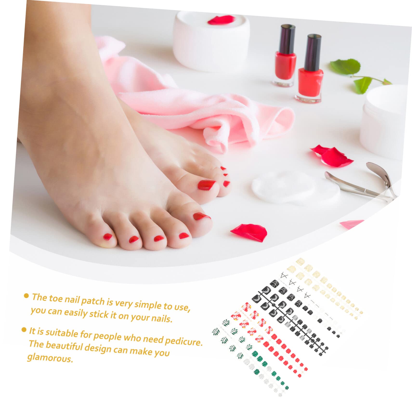 FRCOLOR 25sets Press Toenails Unghie Artificiali Per Piedi Facili Da Applicare Per Eventi Feste e Manicure Fai Da Te