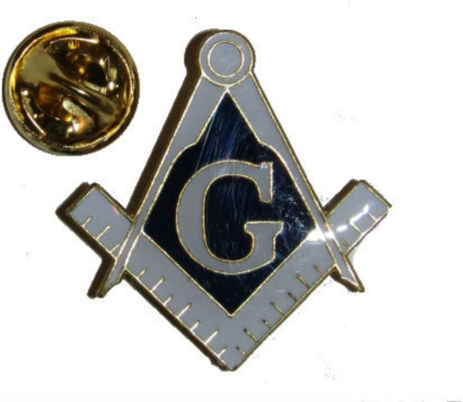 Mason Freemason Symbol Blue and White Bike Motorcycle Hat Cap lapel Pin