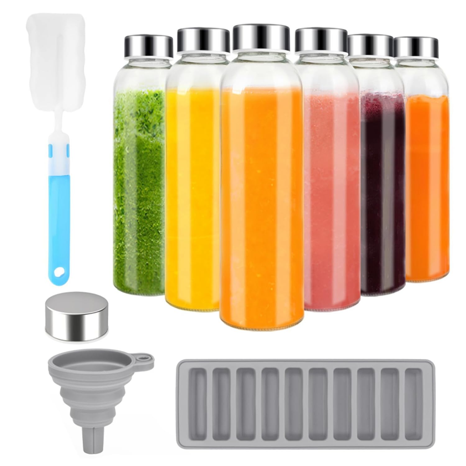 Bouteilles en verre 500 ml avec couvercles hermétiques en métal pour jus et lait