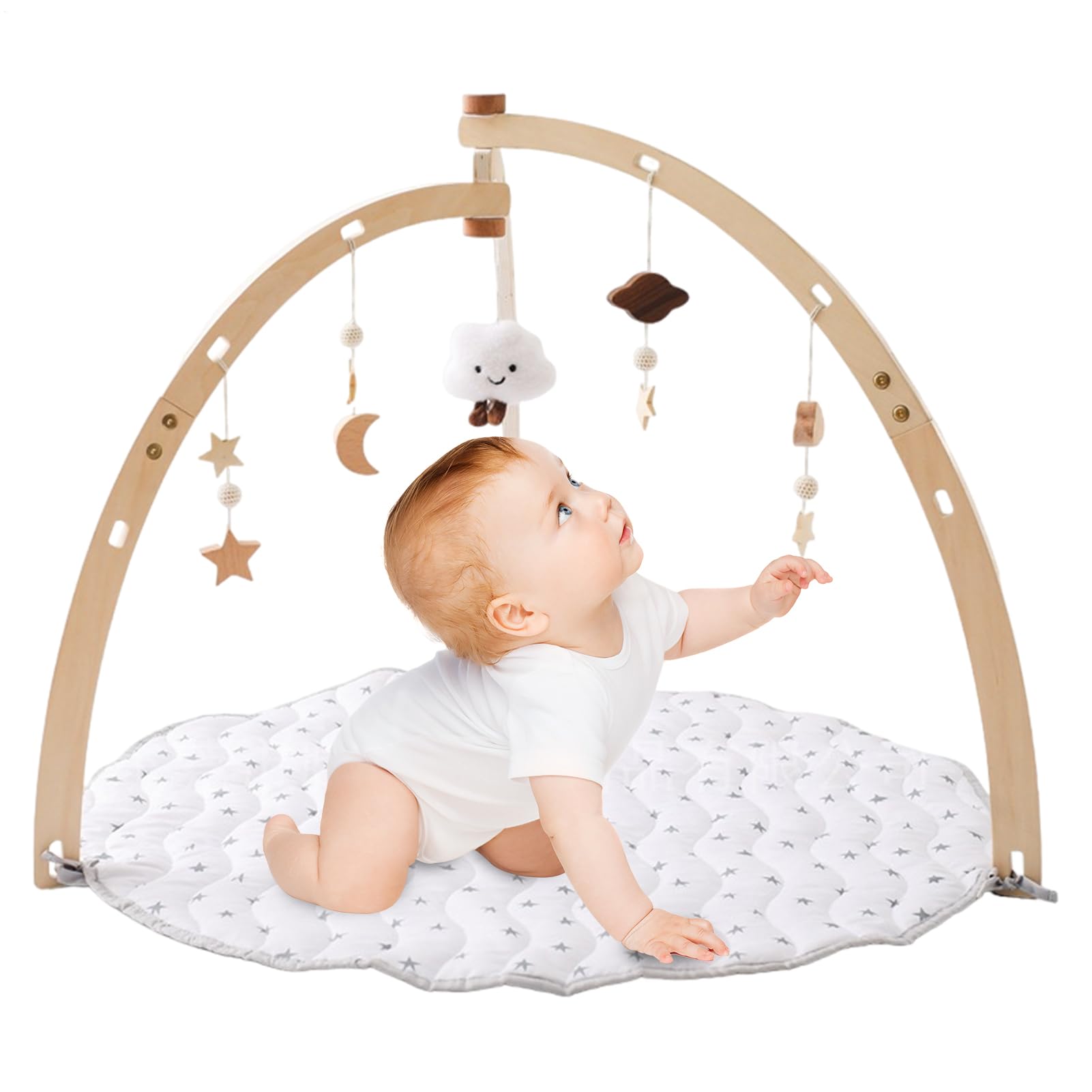 Spielstudio aus Holz, Spielzimmer aus Holz für Kinder | Aktivitäten mit Matte - für Kleinkinder mit sensorischem Spielzeug, Aktivitätszentrum