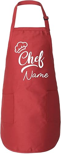 Personalized Chef Apron, Customized Apron, Apron for Daddy, Apron for Mommy, Chef Dad Apron, Chef Mom Apron, Custom Name Apron with Pockets