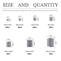 Vista 2 de Kit de reparación de rosca métrica helicoidal de acero inoxidable 304 – Kit surtido de 200 piezas – Insertos de manguito de tornillo de alambre M3