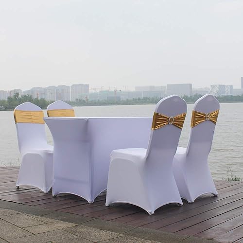Miniatura 5 de 10 bandas de silla de elastano dorado metálico, bandas elásticas elásticas duraderas, fundas para decoración de Navidad, compromiso, eventos,