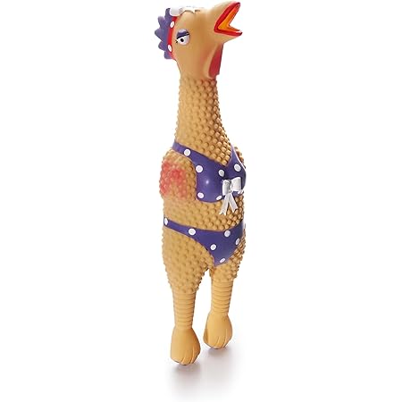 Charming Pet Squawkers Henrietta Latex Rubber Chicken Interactive Dog Toy, Large