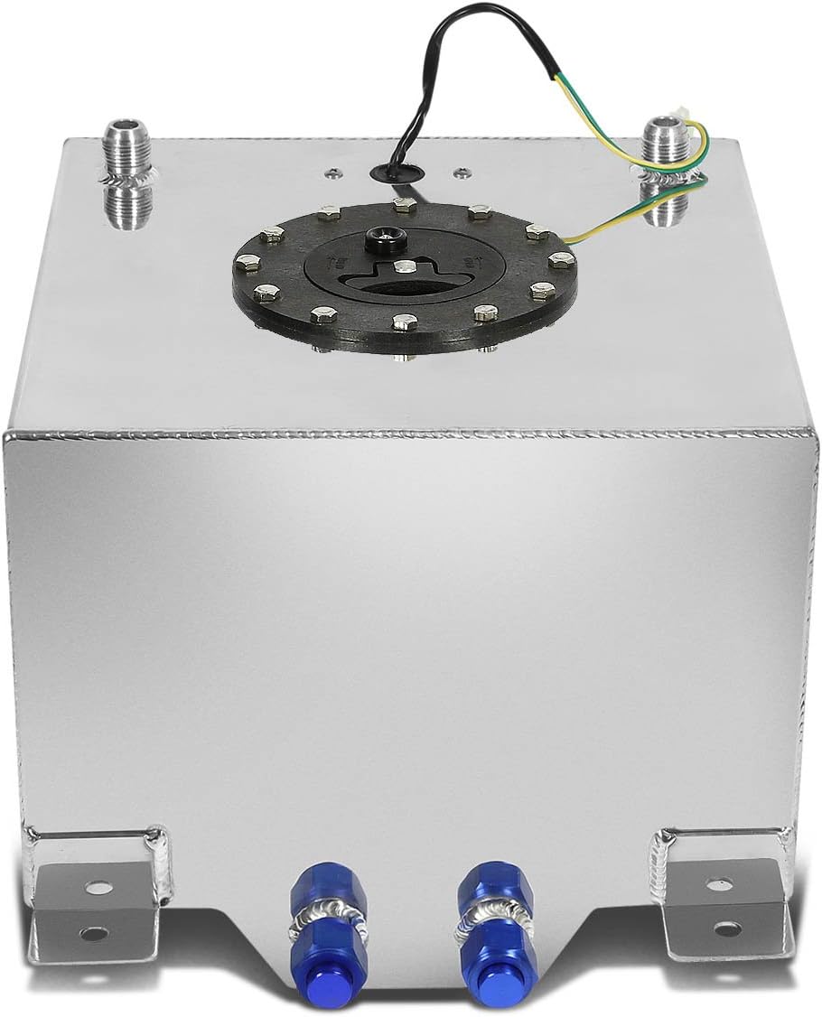 DNA MOTORING 5 Gallons Aluminum Top-Feed Fuel Cell Gas Tank 12" (L) x 12" (W) x 8" (H),ALU-FT-T2