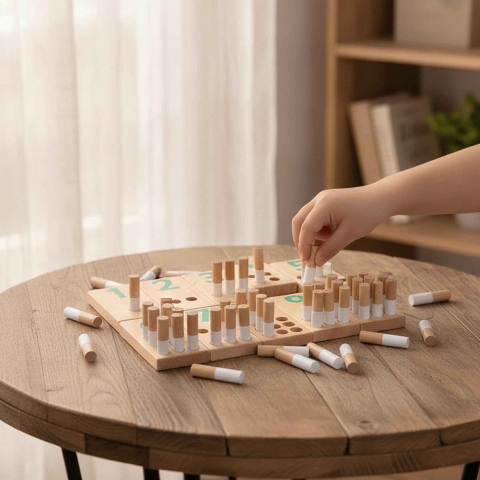 Juego Numerar Didáctico Tablero con Clavijas Números Juguete Educativo para Preescolares