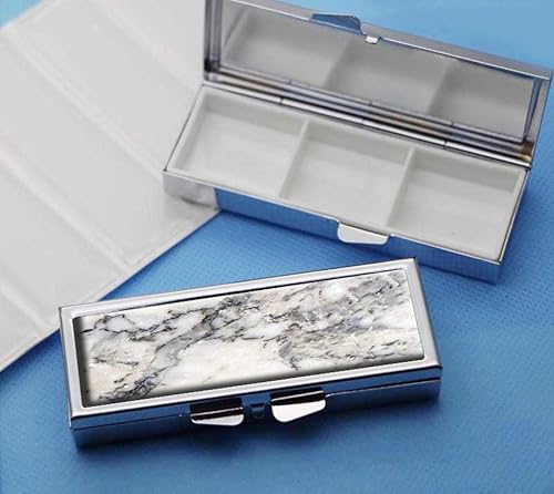 Miniatura 4 de Pastillero con textura de mármol para bolso o pastillero de bolsillo, cajas decorativas, caja de regalo, organizador de píldoras para pastilleros de