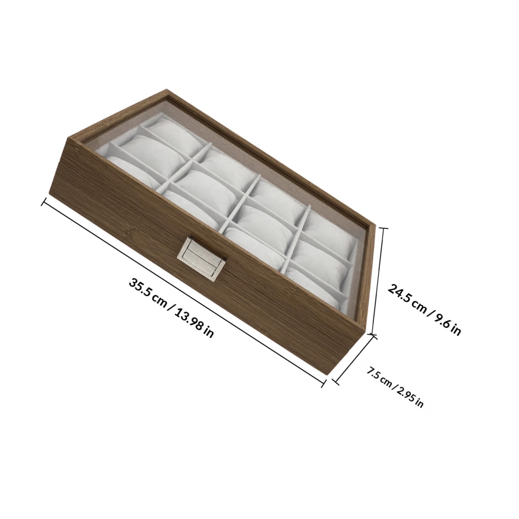 Balacoo Caja de Reloj de Madera con 12 Ranuras y Bandeja