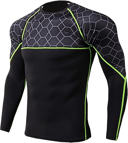 Camisetas de compresión para hombre, manga larga, atléticas, para entrenamiento, gimnasio, correr, camisetas de capas base frescas y secas