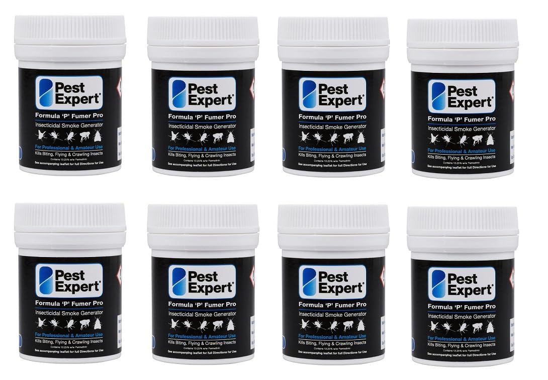 Pest Expert Flea & Cluster Fly Killer Smoke Bombs 8 x 7g - Pro Flea Treatment Foggers for the Home (7g -TWICE THE SIZE OF MINI SMOKE BOMBS) - Professional Strength Approved for Amateur Use