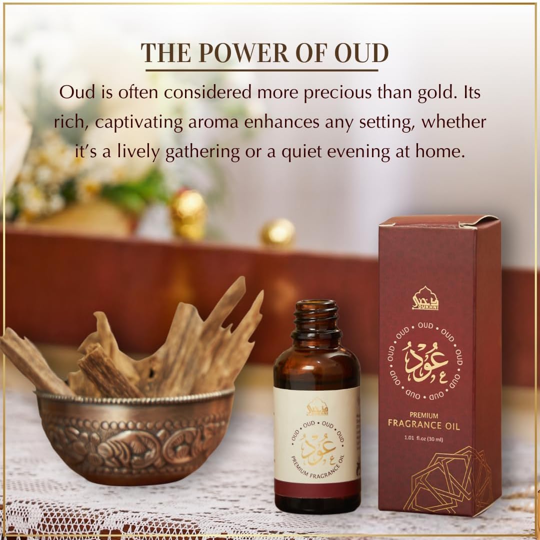 Oud Diffuser Oil by Dukhni | 30ml Arabic Essential Oil for Diffuser & Humidifier | Premium Oudh Fragrance I Relaxing Aromatherapy for Home | Long-Lasting Scent - Image 2