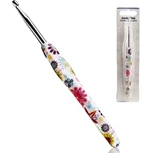 5mm Crochet Hook, Ergonomic Handle for Arthritic Hands, Soft Rubber Grip Extra Long Knitting Needles for Beginners and Knitting Crocheting Yarn 5mm