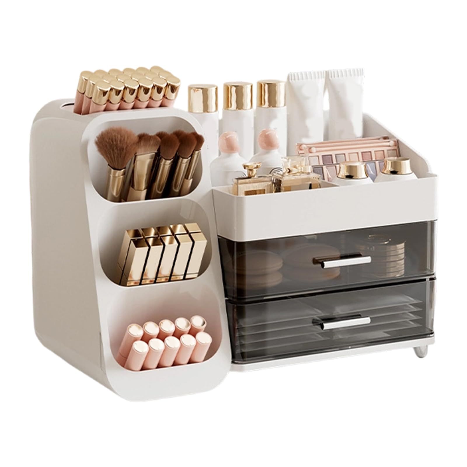 Tragbarer Kosmetikhalter für Reisen, mehrere Abteilungen, Lippenstift Hautpflege, transparentes ABS, praktische Make up Organizer, Lippenstift, Organizer Box