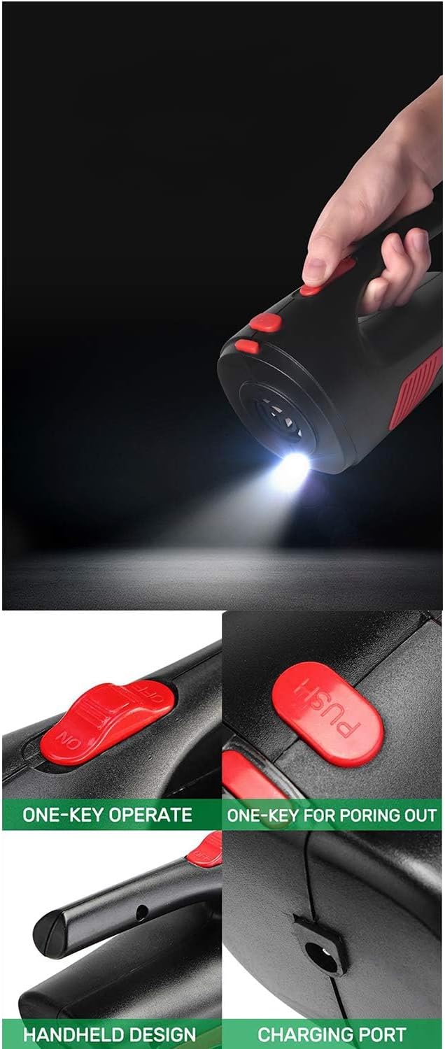 5000PA 120W Handheld Vacuum Cleaner, Corded Portable 2200mAh Rechargeable Low Decibel Wet Dry for Car Pet Hair Home Office, Strong Suction Car Vacuums Cleaner