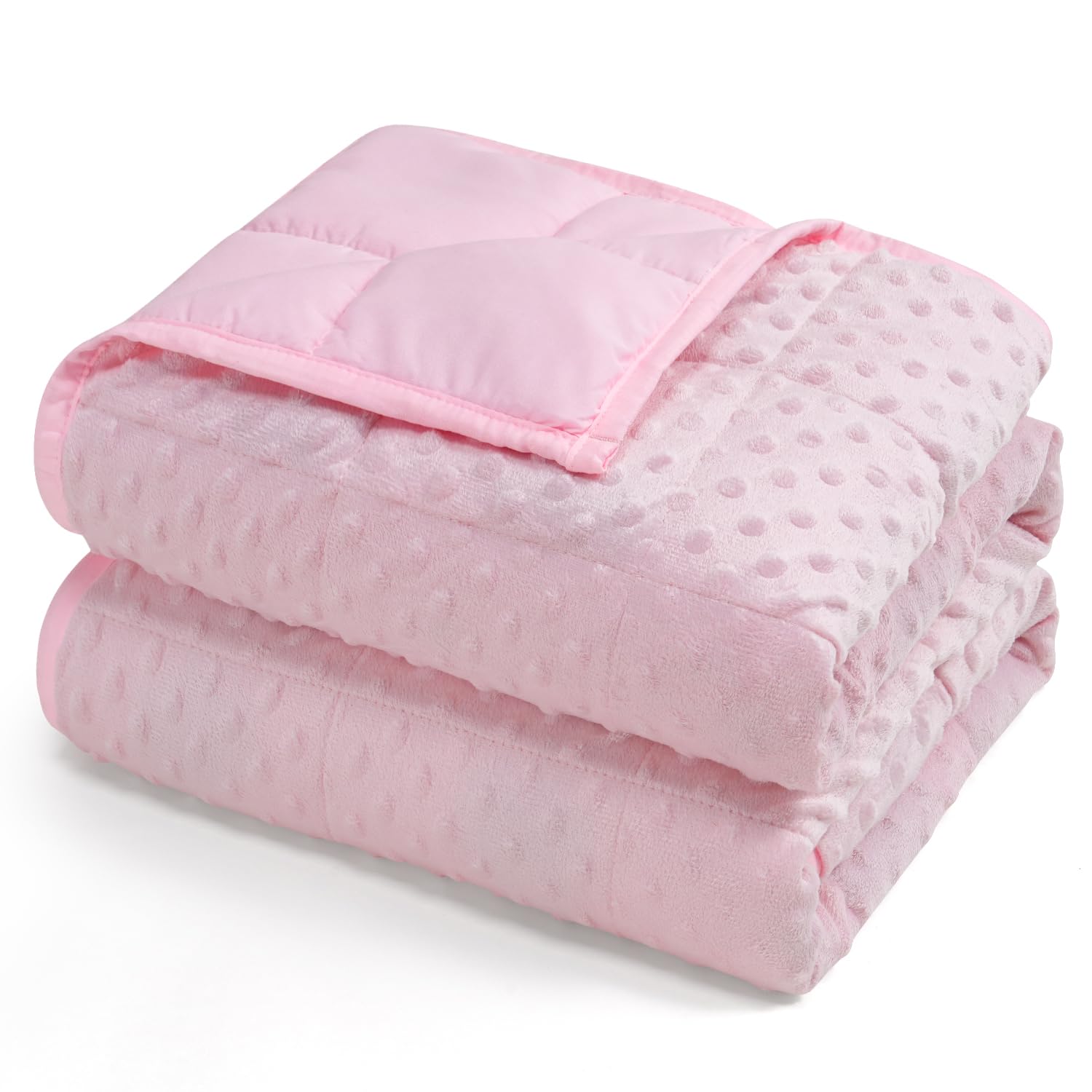 Kivik Manta con peso de 15 libras para adultos, mantas pesadas de lunares Minky, mantas reversibles de microfibra para todas las estaciones, lavable a máquina, tamaño individual de 48 x 72 pulgadas,