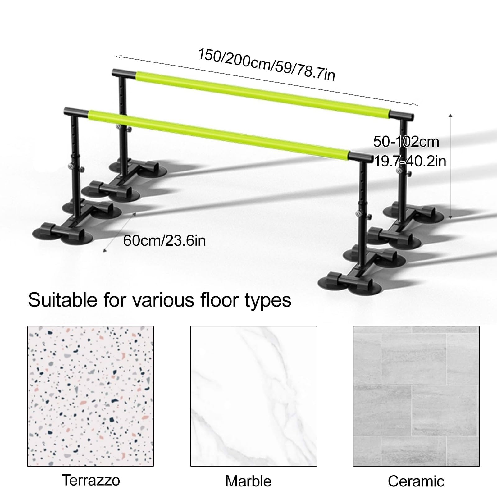 ,150cm/59in,Barras Paralelas para Fisioterapia En Casa, Estructura De Soporte para Equilibrio Y Marcha con Altura Ajustable, Equipo De Rehabilitación Y Movilidad para Personas Mayores