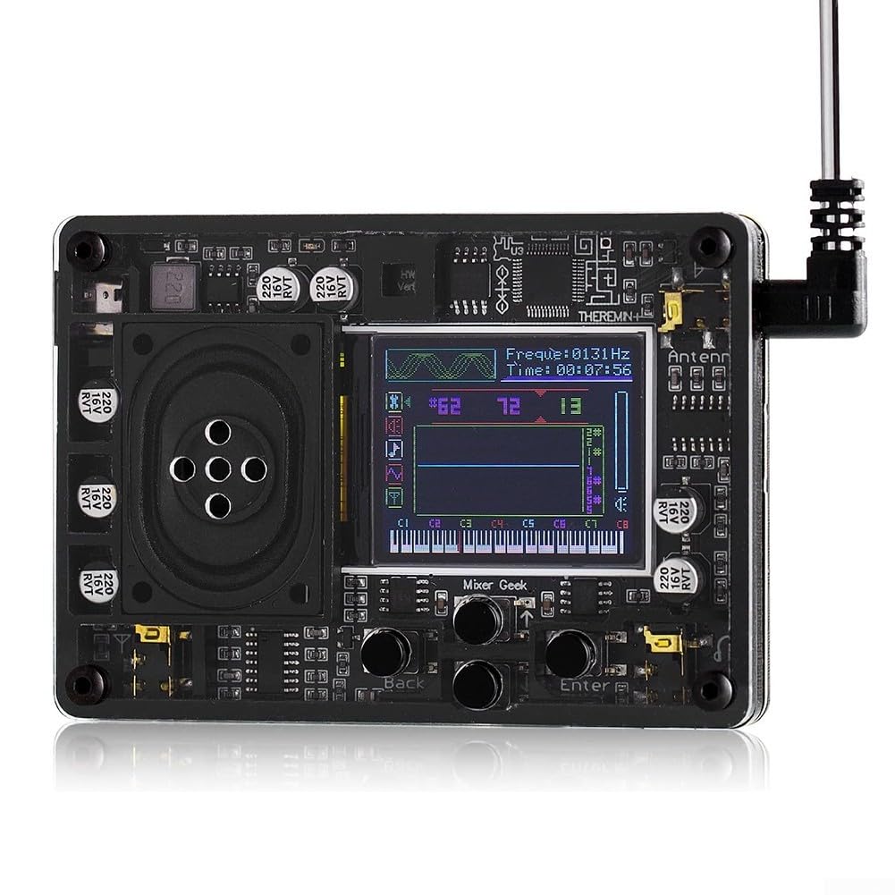 Sintetizzatore elettronico tascabile per kit mini Theremin - Modulo musicale sensibile al tocco con display LCD - 70 voci tradizionali per bambini e adulti - ricaricabile di tipo C da 9,8 cm