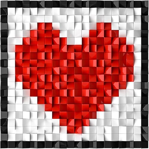 Scosloo DIY San Valentín MOC Creative Mini Love Heart Building Blocks, Love Micro Bricks Pictures Frame Building Toy, Regalos para el Día de San