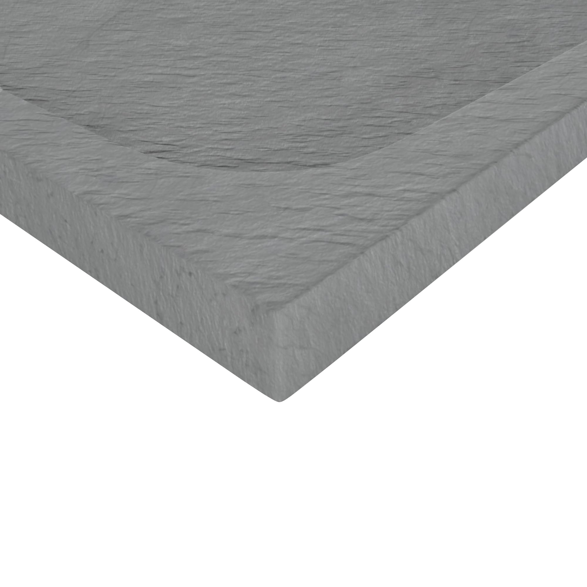 Duschwanne SHIMMER STONE 100x120 cm in Grau, flache rechteckige Duschtasse aus langlebigem Sanitäracryl in Schieferoptik inkl. Ablaufgarnitur (Siphon) mit Geruchsverschluss